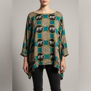 🐆 Flowy Animal Print Tunic Top – Women’s XXL (EUC) 🐆